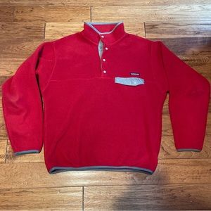 Patagonia Mens Snap-T Synchilla Fleece Pullover Red Size Medium Sweater Jacket